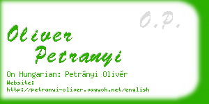 oliver petranyi business card